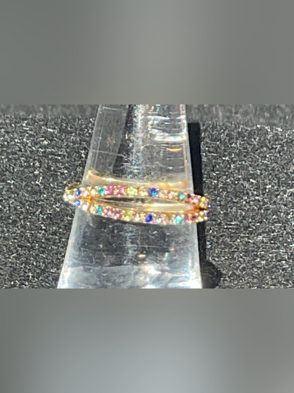 BaubleBar Maria Lola Style Rainbow Pavé Crystal Wrap Ring Gold Luxe Elegant Rare - Picture 3 of 9